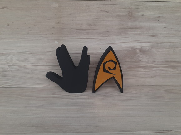 Duo Saudação Vulcana + Insígnia Operations StarTrek