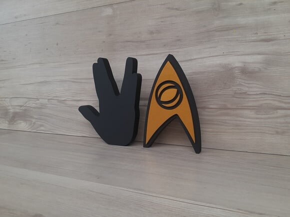 Duo Saudação Vulcana + Insígnia Sciences StarTrek