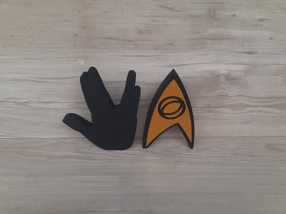 Duo Saudação Vulcana + Insígnia Sciences StarTrek