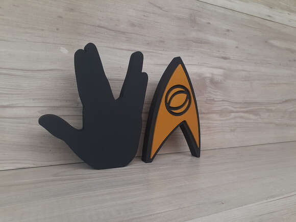 Duo Saudação Vulcana + Insígnia Sciences StarTrek
