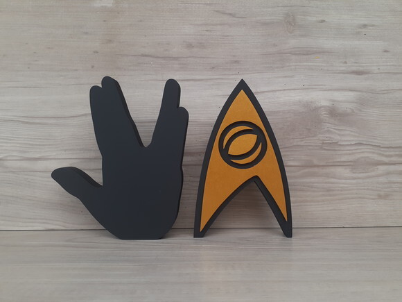 Duo Saudação Vulcana + Insígnia Sciences StarTrek