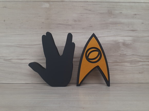 Duo Saudação Vulcana + Insígnia Sciences StarTrek