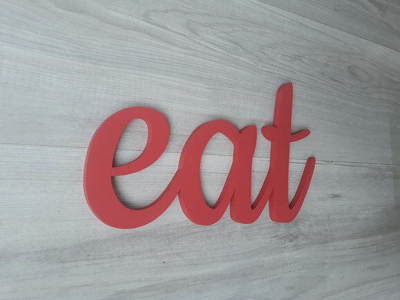 eat - linha CK - palavra de parede em mdf