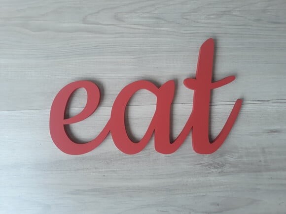 eat - linha CK - palavra de parede em mdf