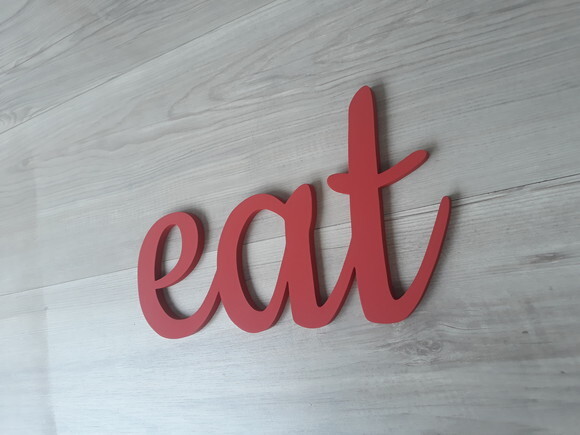 eat - linha CK - palavra de parede em mdf