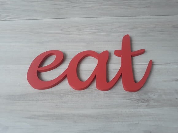 eat - linha CK - palavra de parede em mdf