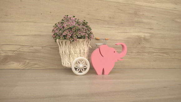 Elefante de mesa em MDF - Decoração Infantil - 10 cm