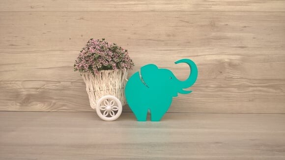 Elefante de mesa em MDF - Decoração Infantil - 13 cm