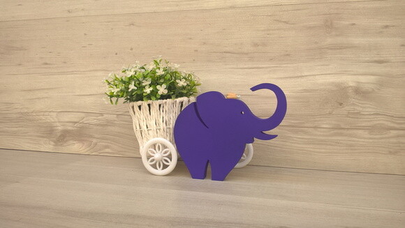 Elefante de mesa em MDF - Decoração Infantil - 13 cm