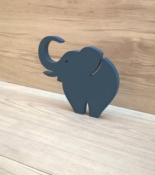 Elefante de mesa em MDF - Decoração Infantil - 13 cm