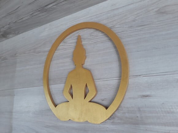 Escultura Silhueta Buda Sentado - 29 cm - Parede