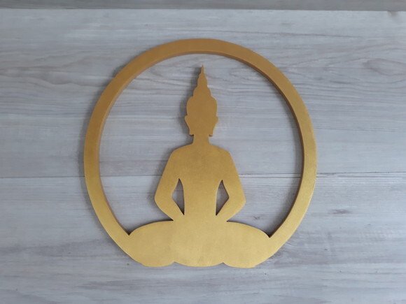 Escultura Silhueta Buda Sentado - 29 cm - Parede