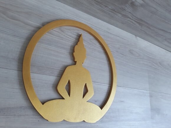 Escultura Silhueta Buda Sentado - 29 cm - Parede