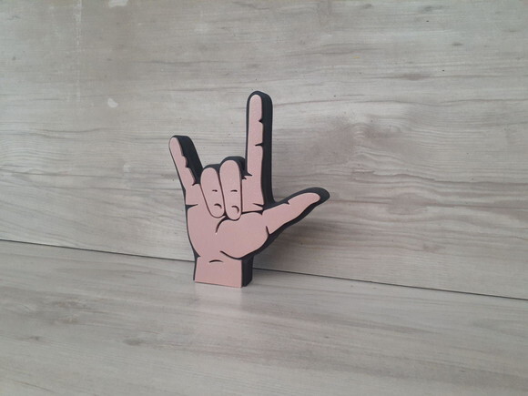 Eu Te Amo em Libras - Simbolo de Mesa em mdf