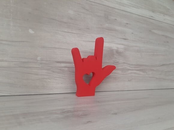 Eu Te Amo em Libras - Simbolo de Mesa em mdf