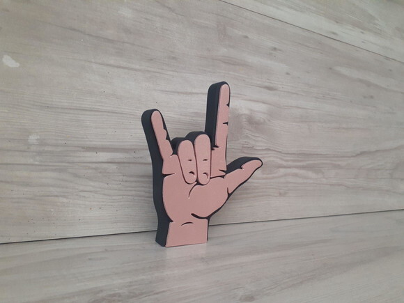 Eu Te Amo em Libras - Simbolo de Mesa em mdf