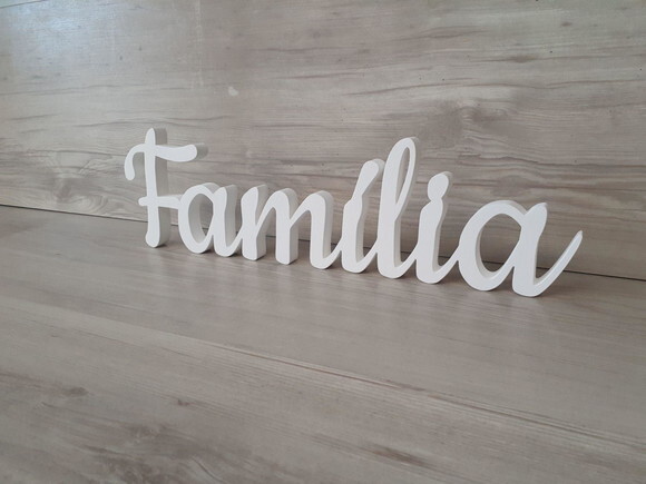 Família - Linha Ck - Palavra de Mesa em mdf - Tamanho m