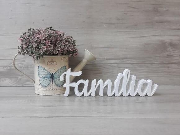 Família - linha CK - Palavra de mesa em MDF - Tamanho P