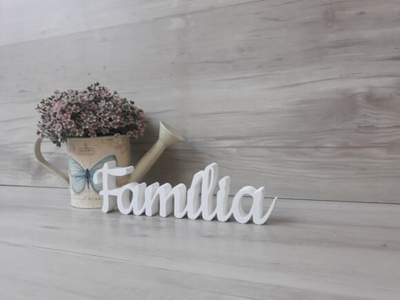 Família - linha CK - Palavra de mesa em MDF - Tamanho P