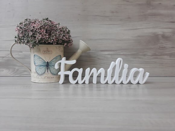 Família - linha CK - Palavra de mesa em MDF - Tamanho P