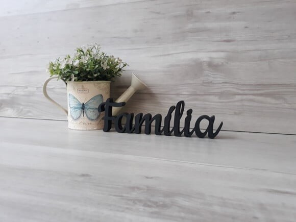 Família - linha CK - Palavra de mesa em MDF - Tamanho P