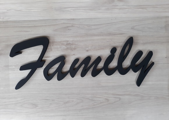 Family - Palavra Decorativa de Parede em mdf
