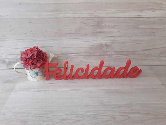 Felicidade - linha CK - Palavra de mesa em MDF