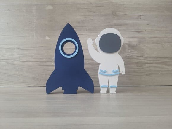 Foguete + Astronauta - Peças em mdf