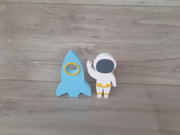 Foguete + Astronauta - Peças em mdf