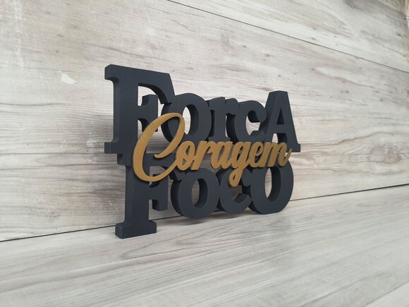 Força Foco Coragem - Letras Decorativas em mdf