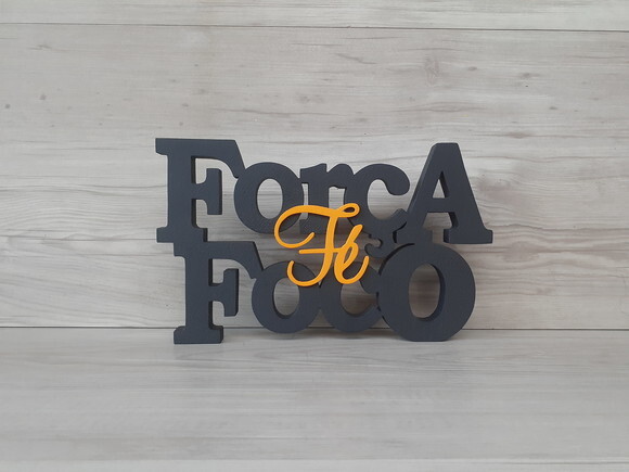 Força Foco Fé - letras decorativas em mdf