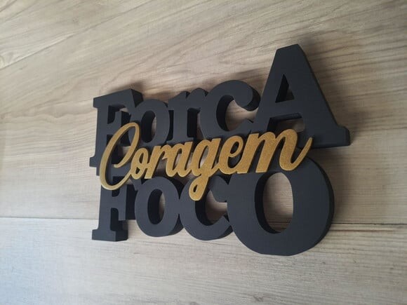 Força Foco Coragem - Letras Decorativas em mdf