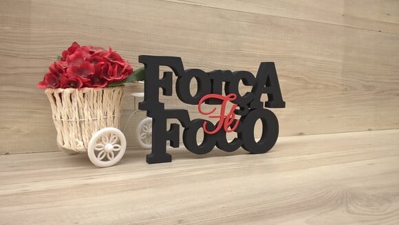 Força Foco Fé - letras decorativas em mdf