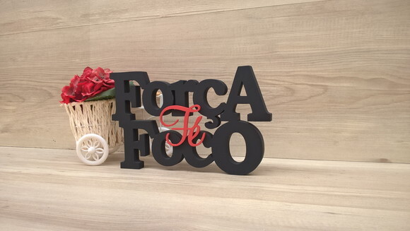 Força Foco Fé - letras decorativas em mdf