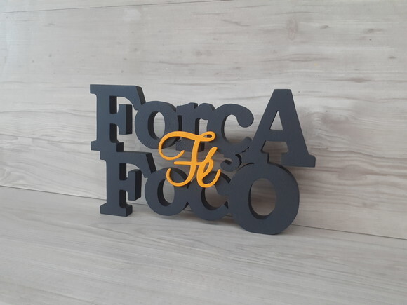 Força Foco Fé - letras decorativas em mdf