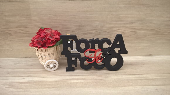 Força Foco Fé - letras decorativas em mdf