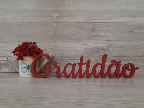 Gratidão - Palavra de mesa em MDF