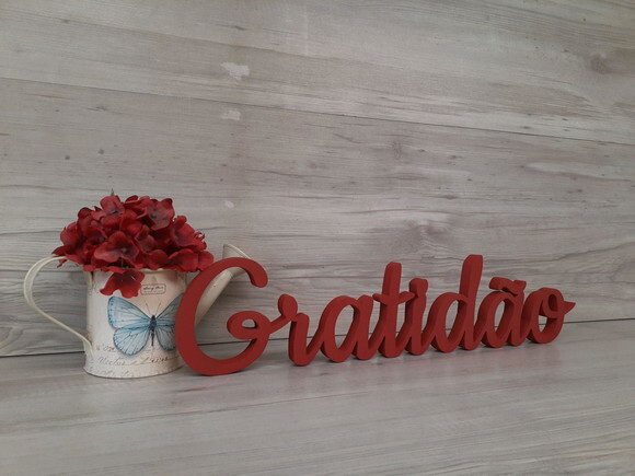Gratidão - Palavra de mesa em MDF