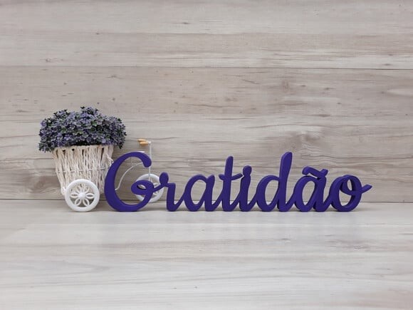 Gratidão - Palavra de mesa em MDF