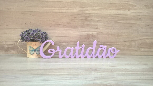 Gratidão - Palavra de mesa em MDF