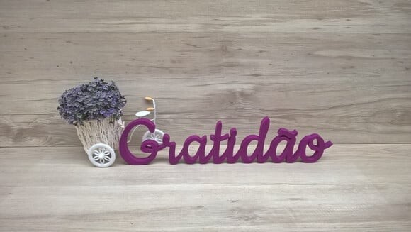 Gratidão - Palavra de mesa em MDF - TAMANHO G