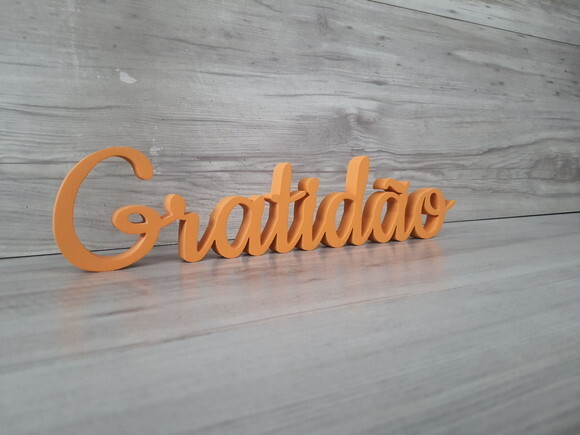 Gratidão - Palavra de Mesa em mdf - Tamanho m