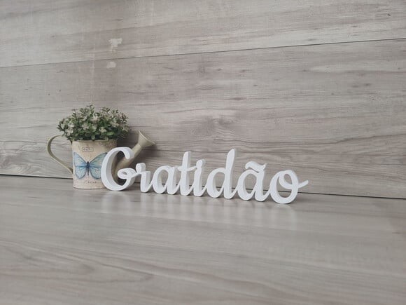 Gratidão - Palavra de Mesa em mdf - Tamanho m