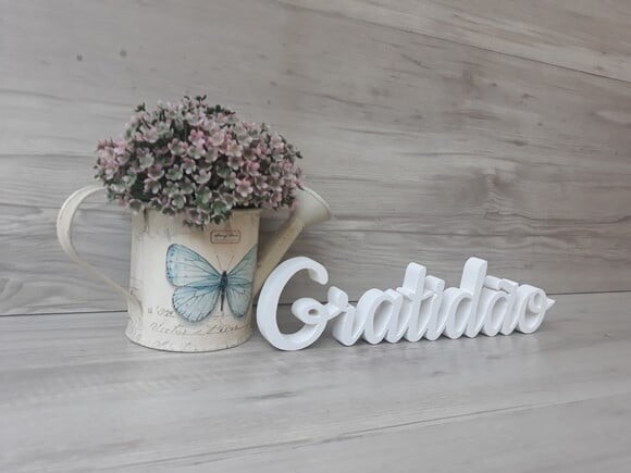 Gratidão - Palavra de mesa em MDF - Tamanho P