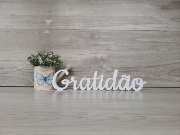 Gratidão - Palavra de Mesa em mdf - Tamanho m