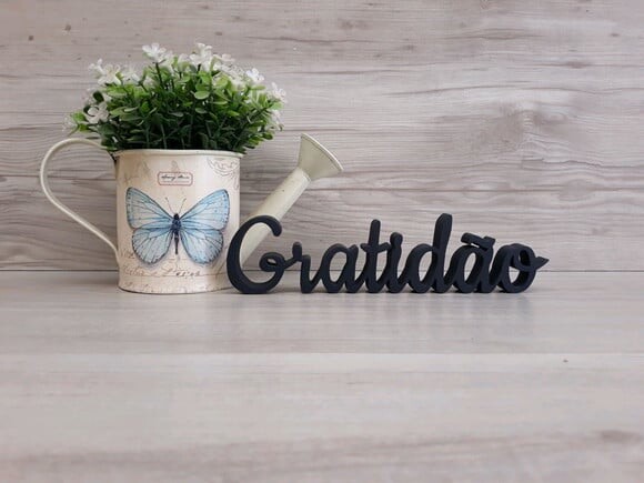 Gratidão - Palavra de mesa em MDF - Tamanho P