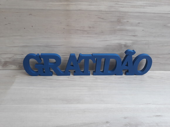 Gratidão - Palavra de mesa em MDF mod. BK - tamanho G