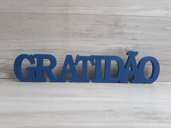Gratidão - Palavra de mesa em MDF mod. BK - tamanho G