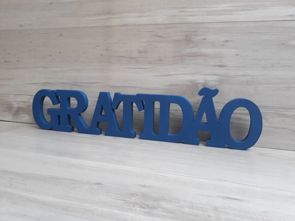 Gratidão - Palavra de mesa em MDF mod. BK - tamanho G