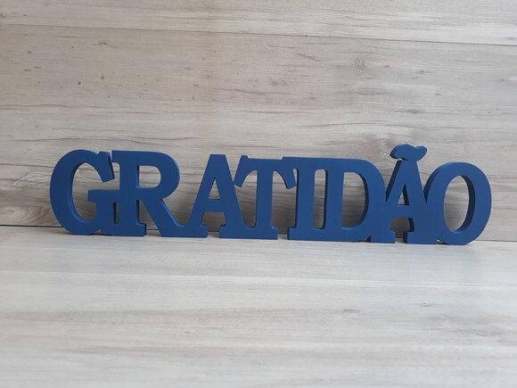 Gratidão - Palavra de mesa em MDF mod. BK - tamanho G